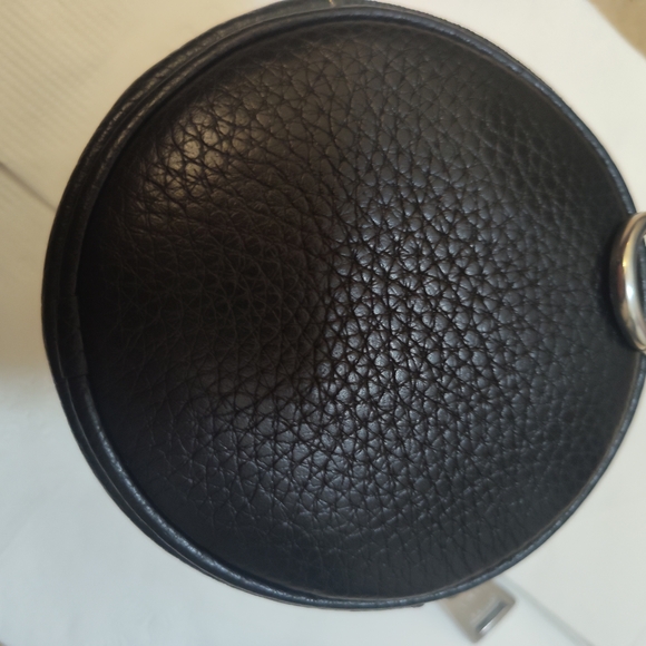 Coach Black Leather Round Coin Case - Picture 7 of 9